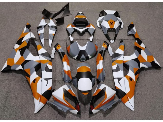 Mejores 2008-2016 Naranja Camuflaje Llanura Yamaha R6 Carenados Moto