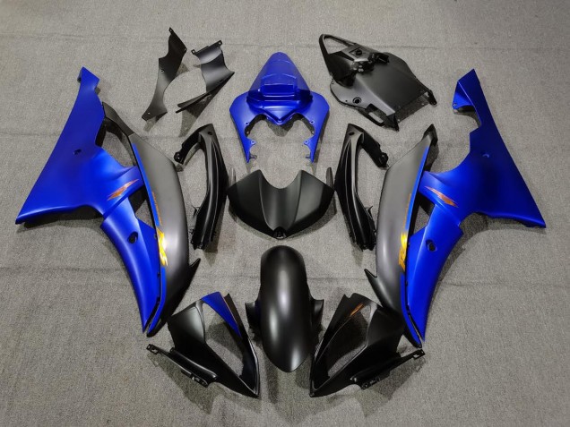 Mejores 2008-2016 Negro Mate & Azul Yamaha R6 Carenados Moto