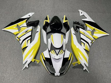 Mejores 2009-2012 Amarillo Blanco & Negro Zag Kawasaki ZX6R Carenados Moto