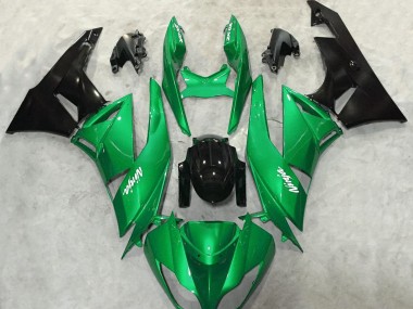 Mejores 2009-2012 Brillo Verde Vibrante Kawasaki ZX6R Carenados Moto