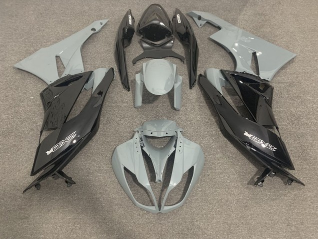 Mejores 2009-2012 Gris Brillante & Negro Kawasaki ZX6R Carenados Moto