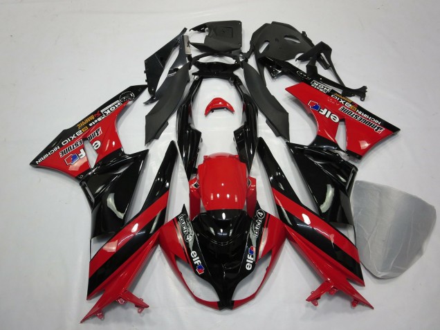 Mejores 2009-2012 Negro Rojo Kawasaki ZX6R Carenados Moto