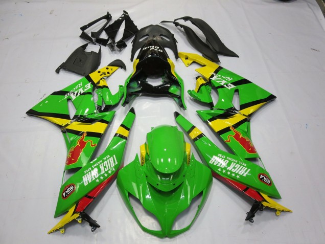 Mejores 2009-2012 Verde Amarillo Kawasaki ZX6R Carenados Moto