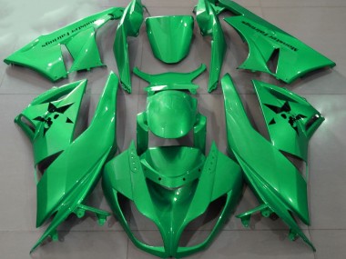 Mejores 2009-2012 Verde Brillante & Logotipos Personalizados Kawasaki ZX6R Carenados Moto