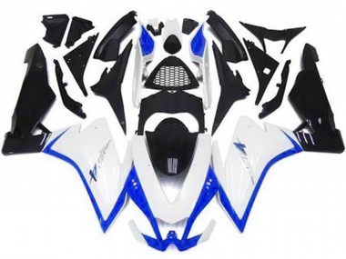 Mejores 2010-2015 Blanco Brillante & Azul Aprilia RSV4 1000 Carenados Moto