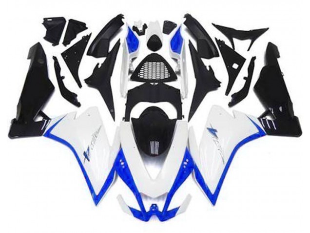 Mejores 2010-2015 Blanco Brillante & Azul Aprilia RSV4 1000 Carenados Moto