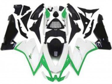 Mejores 2010-2015 Blanco Brillante & Verde Aprilia RSV4 1000 Carenados Moto