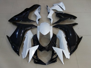 Mejores 2011-2024 Blanco Brillante & Negro Suzuki GSXR 600-750 Carenados Moto