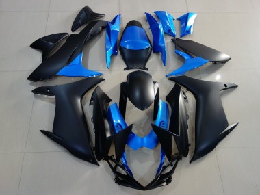 Mejores 2011-2024 Negro Mate & Azul Brillante Suzuki GSXR 600-750 Carenados Moto