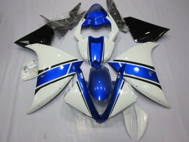 Mejores 2012-2014 Diseño Blanco & Azul Yamaha R1 Carenados Moto