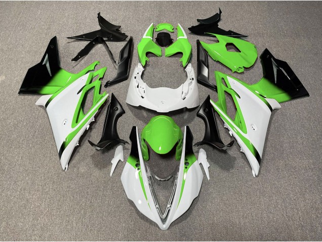 Mejores 2013-2016 Blanco Brillante & Verde Triumph Daytona 675 Carenados Moto