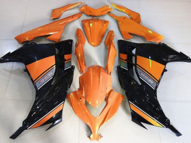 Mejores 2013-2018 Amanecer Naranja & Negro Kawasaki Ninja 300 Carenados Moto