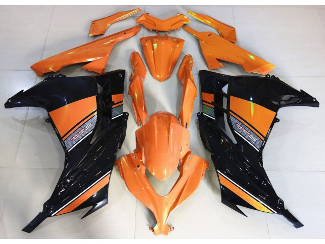 Mejores 2013-2018 Amanecer Naranja & Negro Kawasaki Ninja 300 Carenados Moto