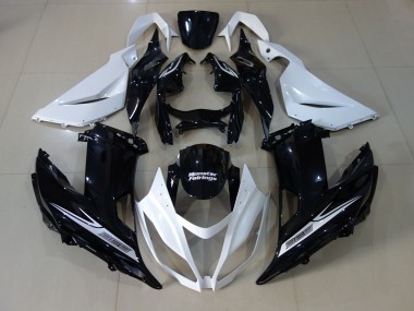 Mejores 2013-2018 Blanco Perla & Negro Kawasaki ZX6R Carenados Moto