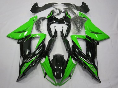 Mejores 2013-2018 Liso Brillo Negro Verde Kawasaki ZX6R Carenados Moto