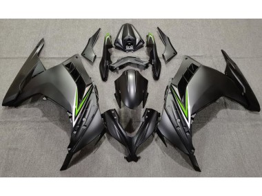 Mejores 2013-2018 Negro Mate & Verde Kawasaki Ninja 300 Carenados Moto