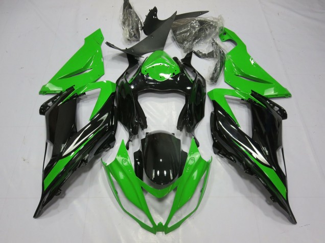 Mejores 2013-2018 Negro & Verde Kawasaki ZX6R Carenados Moto