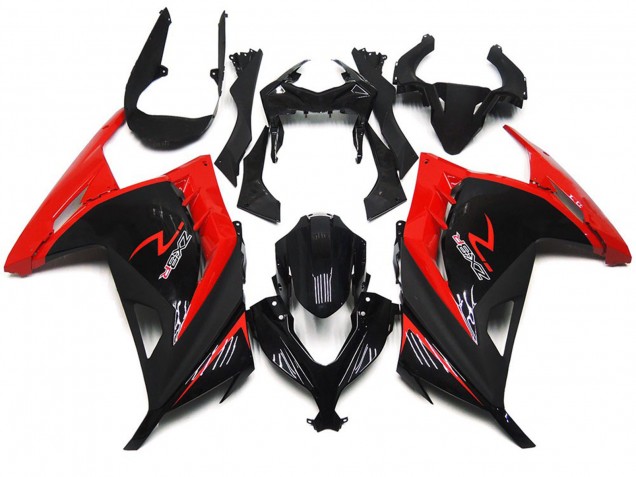 Mejores 2013-2018 Rojo & Negro Brillante Kawasaki Ninja 300 Carenados Moto