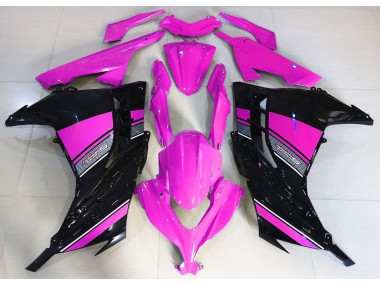 Mejores 2013-2018 Rosa Fuerte & Negro Kawasaki Ninja 300 Carenados Moto